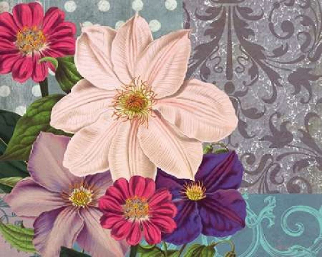 Polka Dot Bouquet 1 Canvas Art - Walter Robertson (24 x 30)