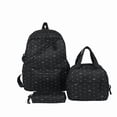 thumbnail image 1 of Polka Dot Bow Backpack Set, Water Resistant Bookbag with Lunch Box and Pencil Case, Nylon Laptop Backpack for Outdoor College (Black), 1 of 10