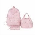thumbnail image 1 of Polka Dot Bow Backpack Set, Water Resistant Bookbag with Lunch Box and Pencil Case, Nylon Laptop Backpack for Outdoor College, Pink, 1 of 10