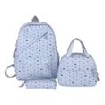 thumbnail image 1 of Polka Dot Bow School Backpack Set, Water Resistant Backpack with Pendant, Heavy Duty Bookbag for Travel Work College (Blue), 1 of 10