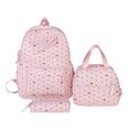 thumbnail image 1 of Polka Dot Bow School Backpack Set, Water Resistant Backpack with Pendant, Heavy Duty Bookbag for Travel Work, White, 1 of 10