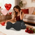 thumbnail image 1 of Polka Dot Bow Waist Pillow - Soft Home Decor Cuddle Pillow for Sofa, Bed & Bay Window, Comfortable Lumbar Support Cushion & Perfect Holiday Gift for Friends, Polka Dot Design, 14.96*11.81in, Black, 1 of 6