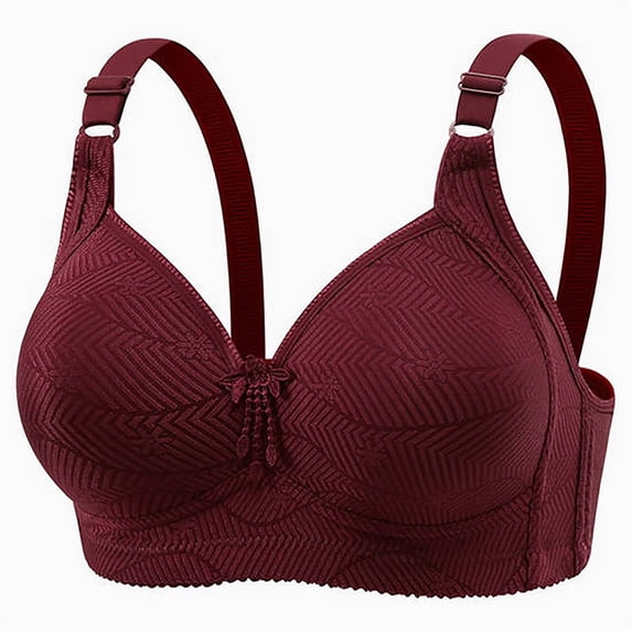 Polka Dot Bras for Women Adjustable Straps Wire-Free Bralettes Support Push-Up Bra Non-Slip Anti-Sagging Seamless Brassiere Lightweight Breathable Underwear