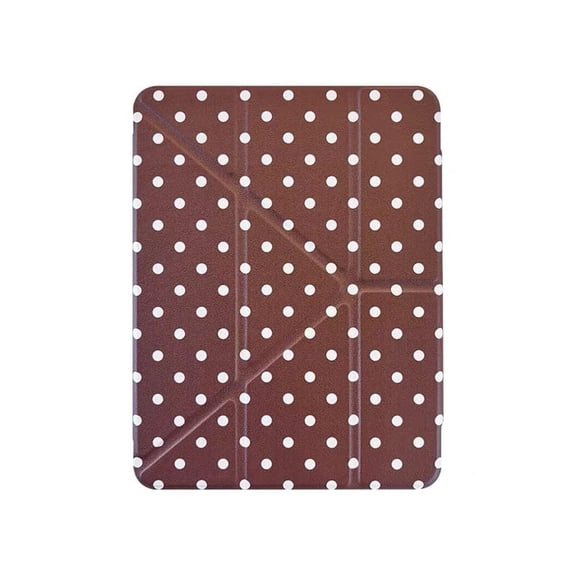 Polka Dot Case for iPad, Leather Folio Cover with Adjustable Stand, Stylus Holder & Protective Kickstand for iPad, Cute Pattern Design