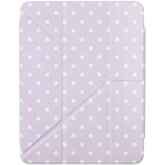 Polka Dot Case for iPad with Adjustable Stand, Cute PU Leather Folio Cover with Stylus Holder, Auto Sleep/Wake, Magnetic Closure and Protective Clear Back