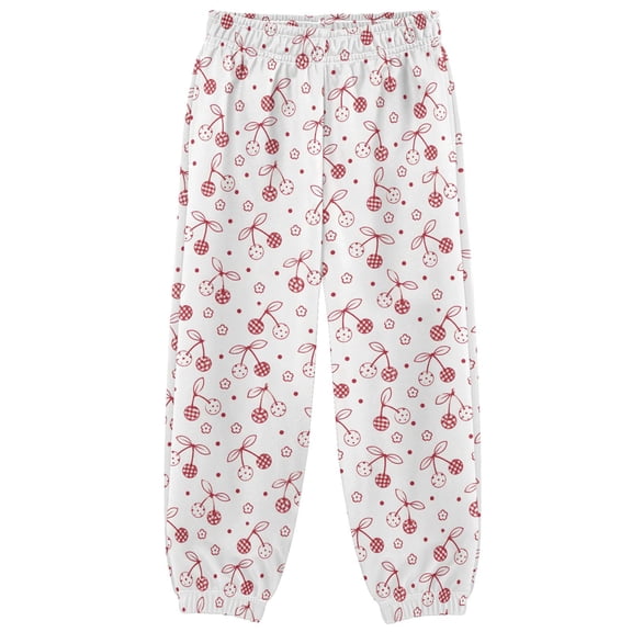 Polka Dot Cherry Boys Pants Kids Casual Sweatpants Joggers Toddler Sports Pants 3-10 Years