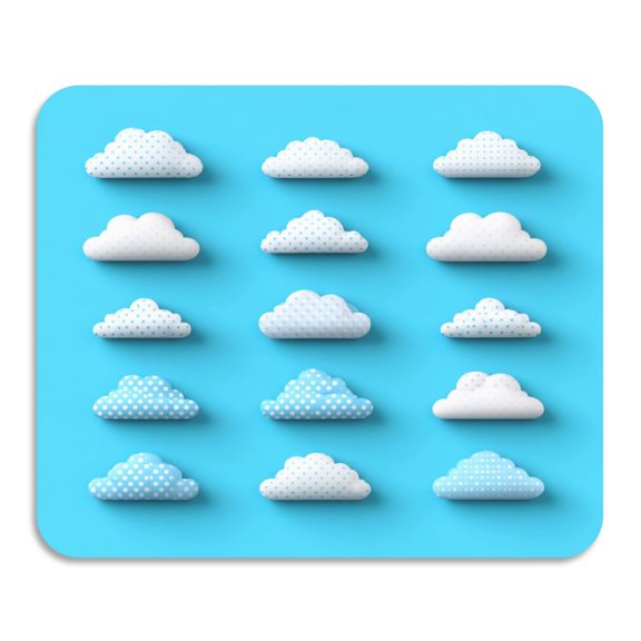 Polka Dot Clouds Diatomaceous Earth Water Absorbent Mat, Anti-Slip Rubber Backing, 15.7" x 11.8"