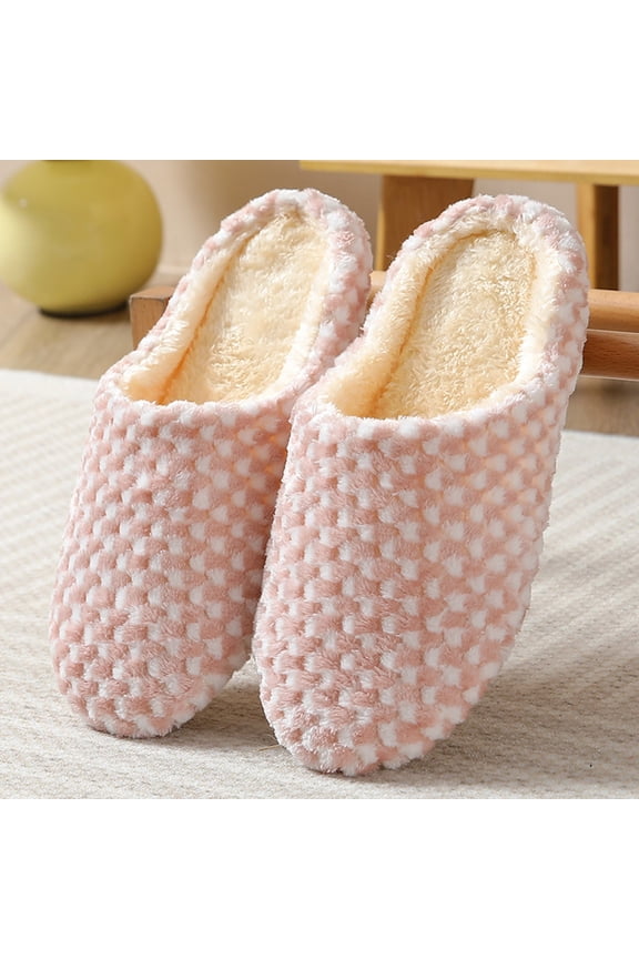 Polka Dot Couple Slippers Non- Indoor/Outdoor - Cozy House Shoes for Men & Women, Gift for Anniversary/Wedding, Soft Sole Wooden Floor Safe, Plus Size Available,A Size7.5