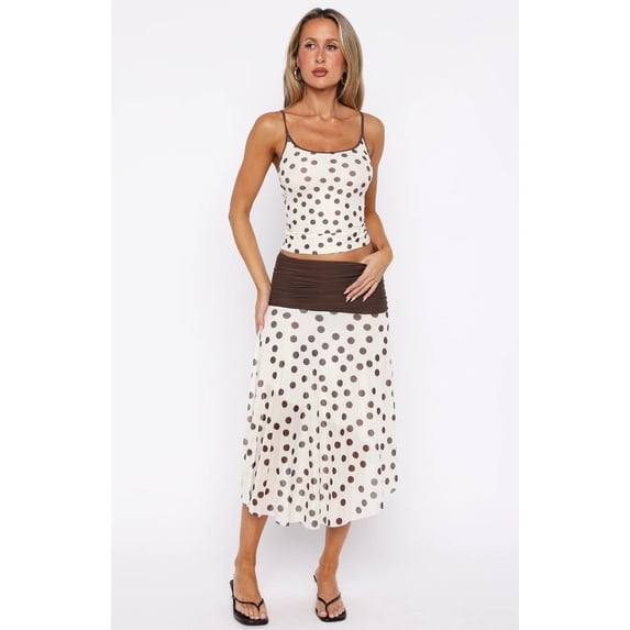 Polka Dot Crop Top & Maxi Skirt Set