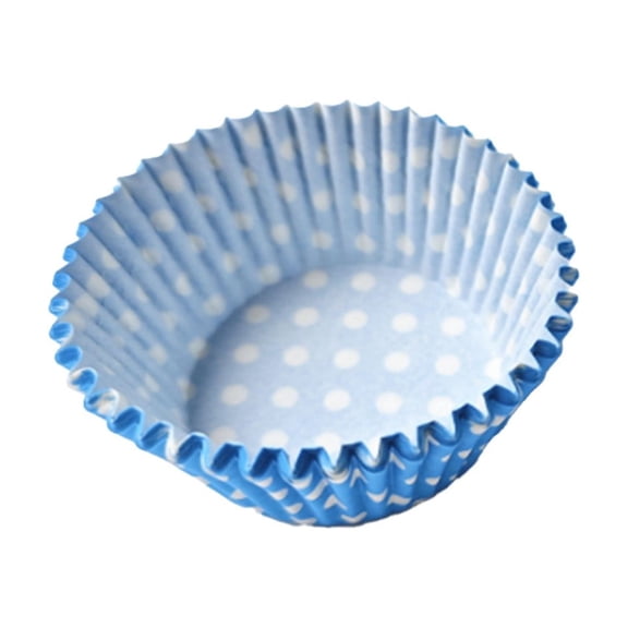 Polka Dot Cupcake Liners, Colorful Baking Cups for Standard Muffins, Decorative Paper Trays for Parties and Events Light Blue