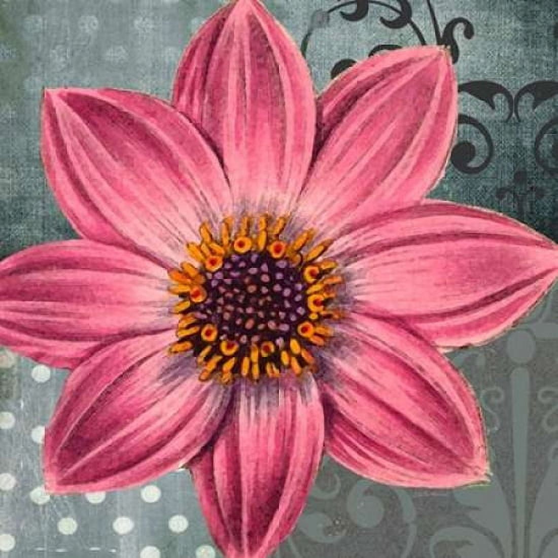 Polka Dot Dahlia 2 Canvas Art - Walter Robertson (24 x 24)