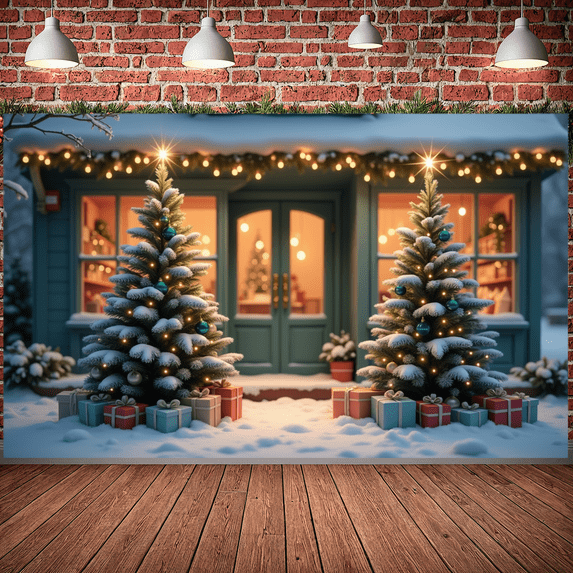 Polka Dot Design Christmas Gift Banner for Holiday Celebration Indoor Decoration Party Setting Festive Decor