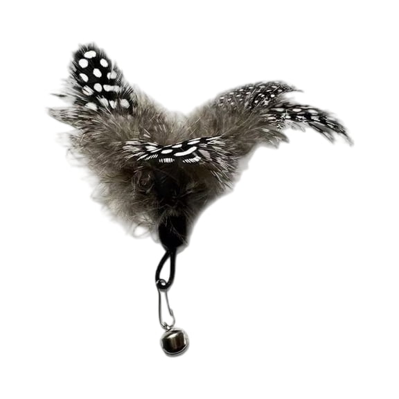 Polka Dot Feather Cat Teaser Replacement Heads, Interactive Simulated Pearl Toy for Indoor Cat Play and Fun, a