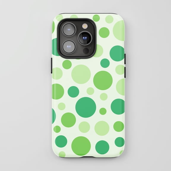Polka Dot For All iPhone Series Protective Phone Case Abstract Geometric Green Shades