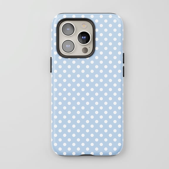 Polka Dot For All iPhone Series Protective Phone Case Classic Pattern Light Blue