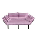 thumbnail image 1 of Polka Dot Futon Couch, Vertical Stripes in Color Shades with Faded Big Polka Dots Pattern Retro Style, Daybed with Metal Frame Upholstered Sofa for Living Dorm, Loveseat, Multicolor, by Ambesonne, 1 of 4
