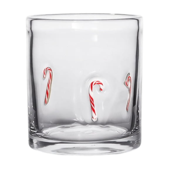 Polka Dot Glass Tumbler, Clear Embossed Drinkware with Thick Base for Water Juice Whiskey, Holiday Party Barware