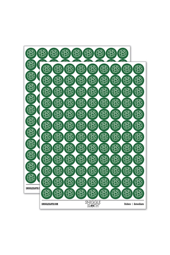 Polka Dot Hair Scrunchie 200+ Round Stickers - Dark Green - Gloss Finish - 0.50" Size