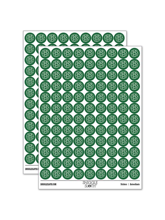 Polka Dot Hair Scrunchie 200+ Round Stickers - Dark Green - Gloss Finish - 0.50" Size