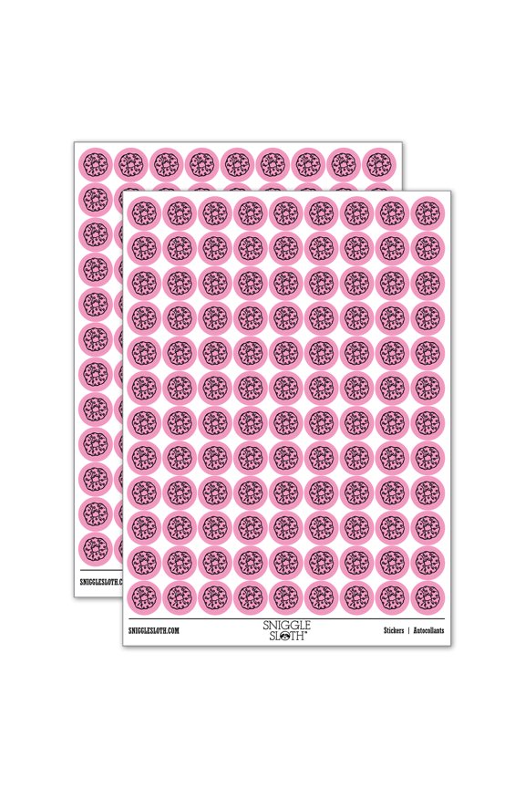 Polka Dot Hair Scrunchie 200+ Round Stickers - Light Pink - Gloss Finish - 0.50" Size