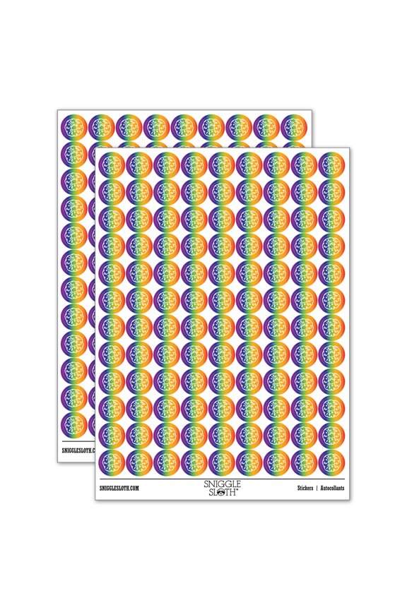 Polka Dot Hair Scrunchie 200+ Round Stickers - Rainbow - Matte Finish - 0.50" Size