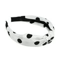 thumbnail image 1 of Unique Bargains Polka Dot Headband, Knotted Headband for Women Top Knot Elastic Hairband Non-Slip Wide Hair Hoop White, 1 of 7