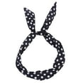 thumbnail image 1 of Polka Dot Headband for Women - Retro Fabric Wrapped Hair Band with Bow Knot, Stretchy Elastic Headwear, Vintage Print Hair Hoop Accessory for Daily Styling Casual Office Black, 1 of 2