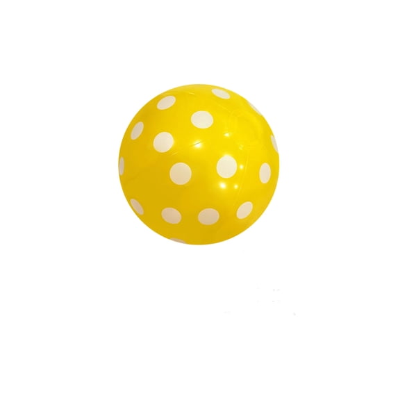 Polka Dot Inflatable Beach Ball Colorful Summer Pool Toy for Adults Suitable for Pools Beaches Parties Birthday Gatherings(Yellow)