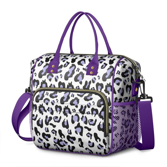 Polka Dot Insulated Picnic Bag - Leakproof Food Storage Tote with Stylish Animal Print & Durable Design