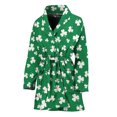thumbnail image 1 of Polka Dot Irish St. Patrick'S Day Women Bathrobe One Size Univeral Fits, Irish St. Patrick'S Day Fashion Lightweight Plush Fleece Long Robe For Women, 1 of 3