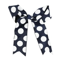 Motique Accessories Polka Dot Jumbo Bows with Tails for Women 1 Piece (Navy Large Polka)