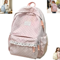 thumbnail image 1 of Polka Dot Lace School Backpack for Teen Girls Young Students, Large Capacity Lightweight Multi Pocket Casual Campus Daily Travel Bookbag Daypack, 1 of 8