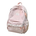thumbnail image 1 of Polka Dot Lace Trim Backpack, Spacious Multi Pocket Daypack Compatible With 16 Inch Laptop, Great For Daily Campus Use And Leisure Trips (Pink), 1 of 5