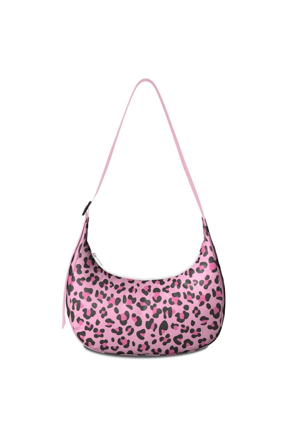 Polka Dot Leopard Pattern Crossbody Bag for Women Glitter Cheetah Print Shoulder Purse with Adjustable Strap Classic Vintage Animal Style Nylon Bag for Travel and Daily Use