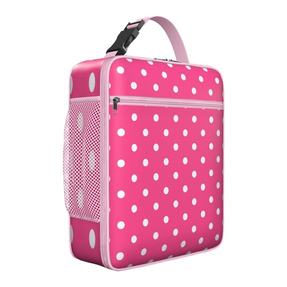 Polka Dot Lunch Bag – Classic Black and White Polka Dots Pattern Retro Dot Print Vintage Aesthetic Geometric Minimalist Reusable Insulated Tote