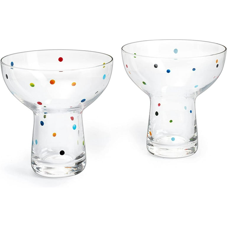 POLKA DOT MARGARITA GLASSES (SET OF 2)