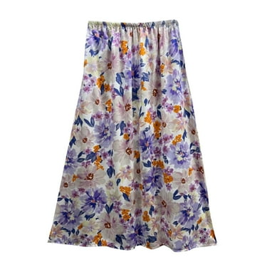 Polka Dot Maxi Skirt for Women High Waist A-Line Long Skirt Boho Flowy Summer Casual Skirt with Elastic Waist