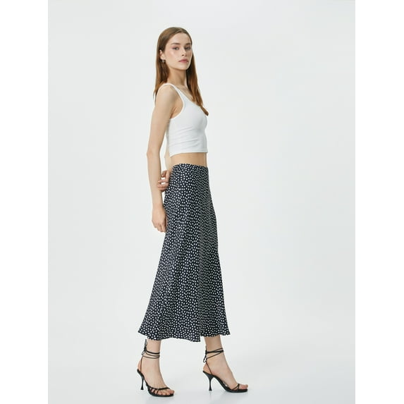 Polka Dot Midi Skirt Viscose