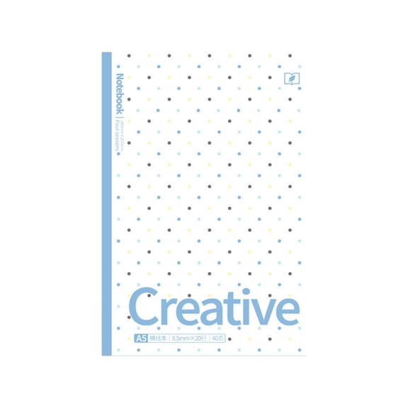 Polka Dot Minimalist B5 Lined Notebook, Pastel Edge Soft Cover Writing Journal, 40 Sheets 5mm Ruled Plain Dot Print Memo Pad, Thick Ink Proof Paper Portable Work Notepad, Lightweight Stylish Book