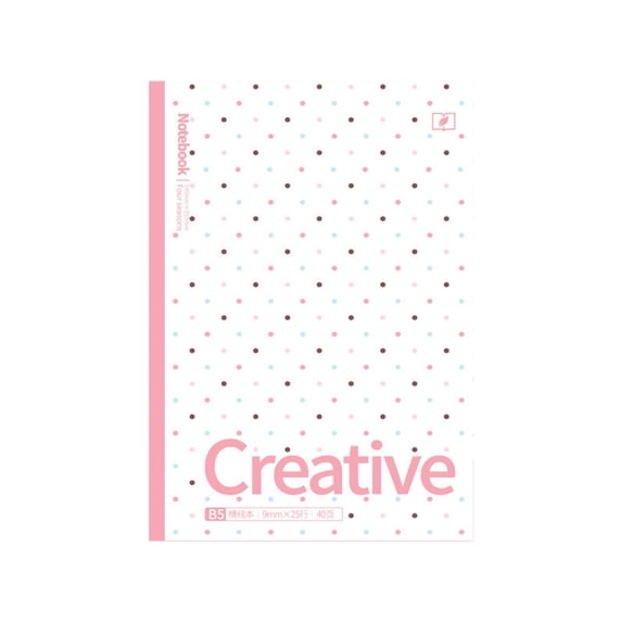 Polka Dot Minimalist B5 Lined Notebook, Pastel Edge Soft Cover Writing Journal, 40 Sheets 5mm Ruled Plain Dot Print Memo Pad, Thick Ink Proof Paper Portable Work Notepad, Lightweight Stylish Book