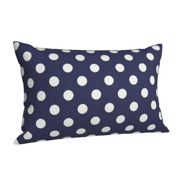 Polka Dot Navy Pattern Throw Pillow Cushion Cover Decorative Rectangle Pillow Case 14"x20"