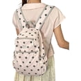 thumbnail image 1 of Polka Dot Nylon Daypack, Multi Pocket Casual Backpack, Ultra Lightweight Large Capacity Bookbag for Daily Commute Campus Travel, 1 of 8