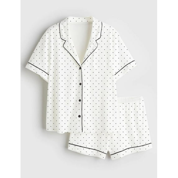 Polka Dot Pajama Set | Classic Short & Long Pants Sleepwear for Women