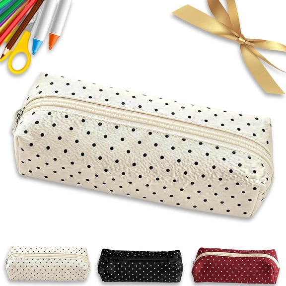 Polka Dot Pencil Case, Cute Pencil Case Polka Dot , Large Capacity Storage Bag