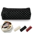 thumbnail image 1 of Polka Dot Pencil Case, Y2K Large Capacity Pencils Case, Vintage Pen Pencil Pouch Makeup Pouchs Cute Supplies, Black, 1 of 9