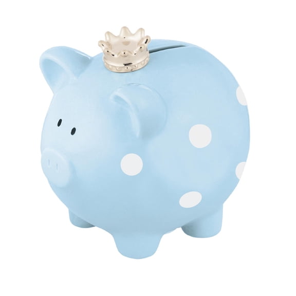 Polka Dot Piggy Bank, Blue