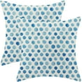 thumbnail image 1 of Polka Dot Pillow Covers 18x18 Set of 2, Blue Teal Watercolor Aesthetic Decorative Throw Pillow Covers Farmhouse Linen Modern Boho Design Pillowcase for Couch Sofa Home Outdoor Decor, 1 of 5