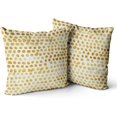 thumbnail image 1 of Polka Dot Pillow Covers Set of 2 Dark Gold Cream Throw Pillows 18x18 in Outdoor Boho Design Brush Strokes Decorative Pillowcase Square Cushion Cover Linen Pillow Case for Home Sofa Couch Bed, 1 of 6