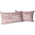 thumbnail image 1 of Polka Dot Pillow Covers Set of 2 Dark Red Cream Throw Pillows 12x20 in Outdoor Boho Design Brush Strokes Decorative Pillowcase Square Cushion Cover Linen Pillow Case for Home Sofa Couch Bed, 1 of 6