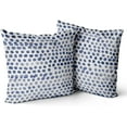 thumbnail image 1 of Polka Dot Pillow Covers Set of 2 Navy Blue Cream Throw Pillows 18x18 in Outdoor Boho Design Brush Strokes Decorative Pillowcase Square Cushion Cover Linen Pillow Case for Home Sofa Couch Bed, 1 of 6